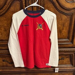 Polo Ralph Lauren Red and White Kids Baseball Shirt Size L/G (14-16)